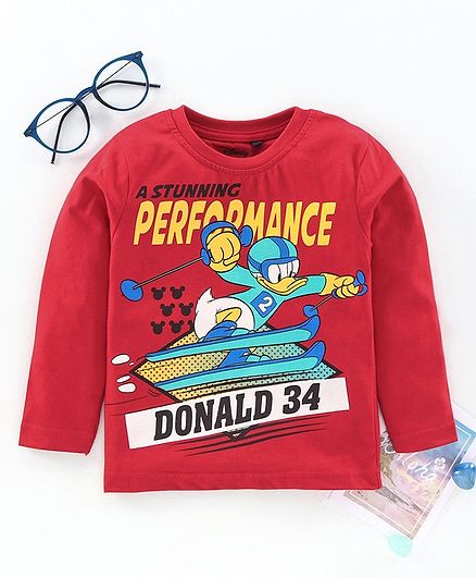 Hoppipola Donald Duck Print Full Sleeves Tee - Red