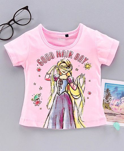 Hoppipola Good Hair Day Print Short Sleeves Tee - Pink