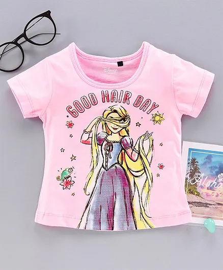Hoppipola Good Hair Day Print Short Sleeves Tee - Pink