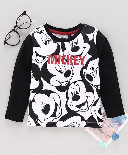 Hoppipola Full Sleeves Mickey Mouse Print Tee - Black