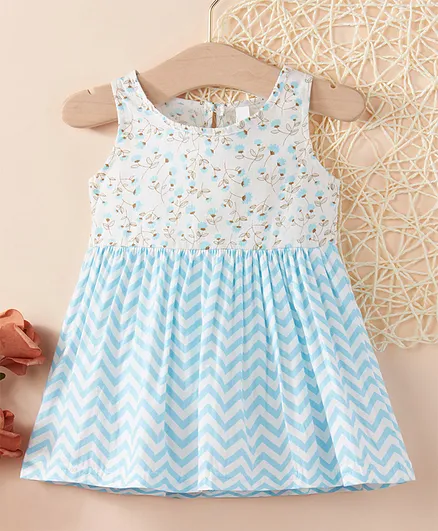 Kookie Kids Sleeveless Frock Floral Print - Pink