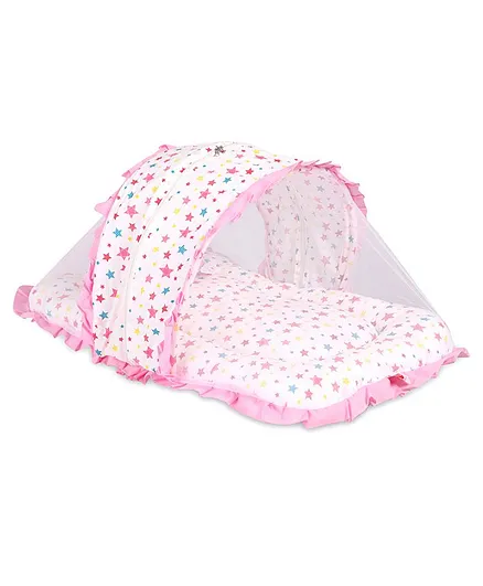 VParents Joy Jumbo Extra Large Baby Bedding Set With Mosquito Net & Pillow - Pink