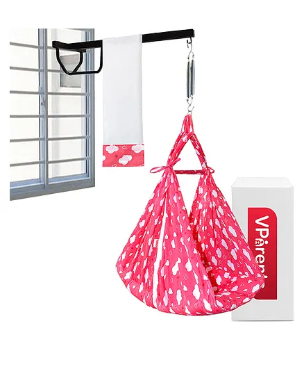 VParents Sunny baby Swing cradle with Mosquito Net Spring And Metal Window Cradle Hanger - Pink