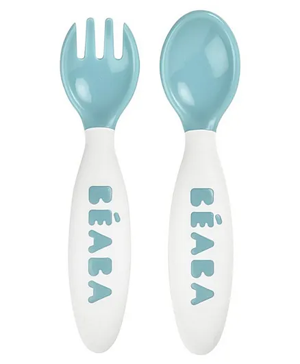 Beaba 2nd Stage Training Fork and Spoon Set - Sea Green