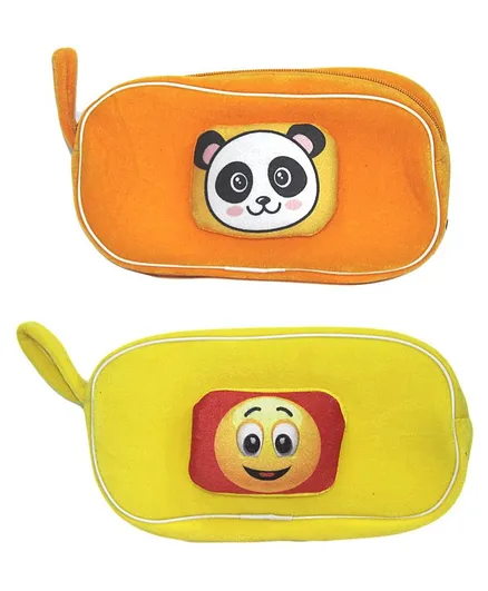 Hello Toys Plush Pencil Pouch Set of 2 - Orange Yellow