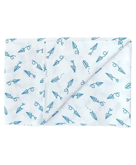 Carerio Premium Cotton Baby Wrapper Arrow Print - Blue White