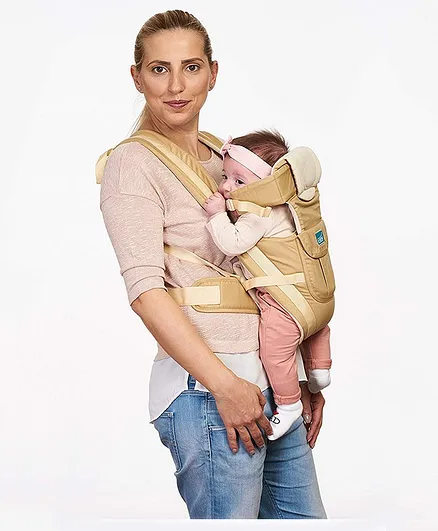 U-Grow Four Way Baby Carrier Soft & Comfortable with Safety Belt and Wide Cushioned Straps - Beige