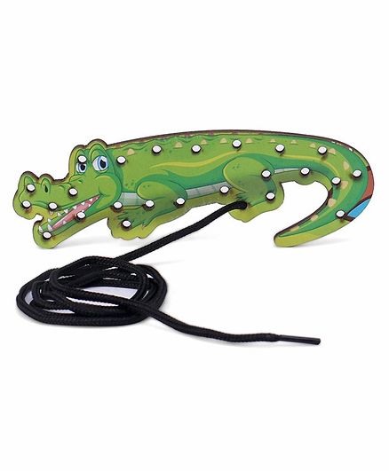 Omocha Lacing Toy Crocodile Shaped - Green