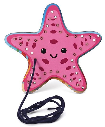 Omocha Lacing Toy Starfish Shaped - Pink