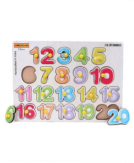 Omocha Number Puzzle With Pegs Multicolour - 20 Pieces