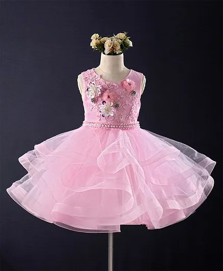 Mark & Mia Sleeveless Embellished Party Frock - Pink