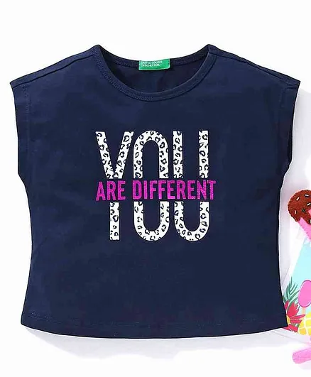 UCB Short Sleeves T-Shirt You Are Different Print - Blue