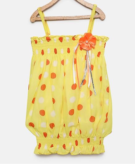 Actuel Sleeveless Polka Dotted Top - Peach