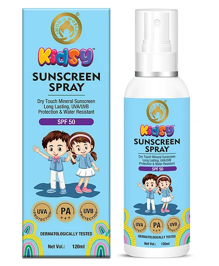 Mom & World Mineral Based Kids Sunscreen Spray with SPF 50 - 120 ml
