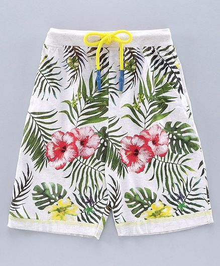Ollypop Shorts Floral Print - Grey