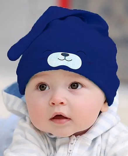Syga Puppy Long Tailed Design Baby Cotton Cap Blue - Diameter 17 cm