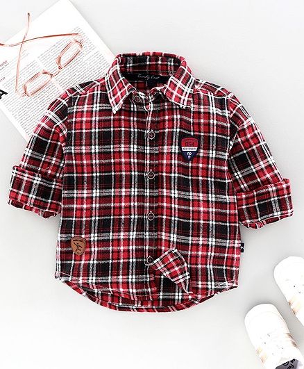 Trendy Cart Full Sleeves Checked Shirt - Red