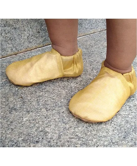 Skips Solid Soft Booties - Gold