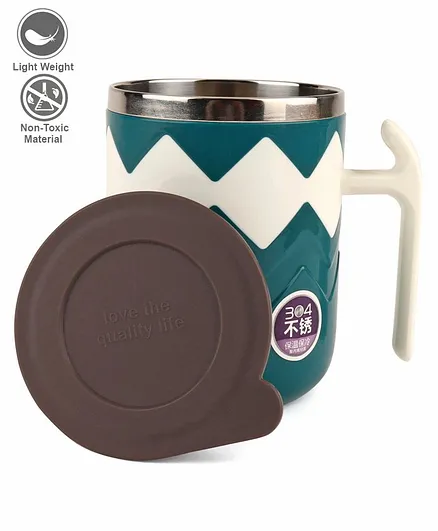 Insulated Stainless Steel Mug with Lid Green - 400 ml