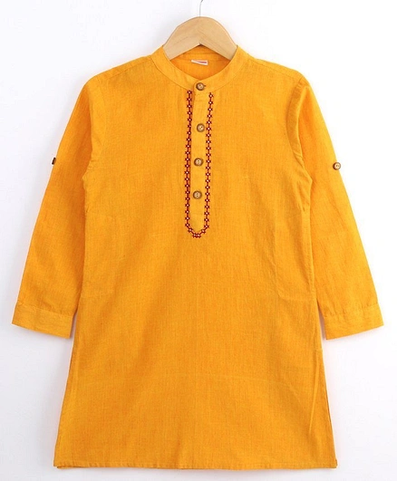 Babyhug Full Sleeves Kurta - Yellow