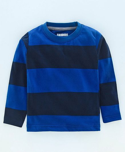 Rikidoos Full Sleeves Striped Tee - Blue