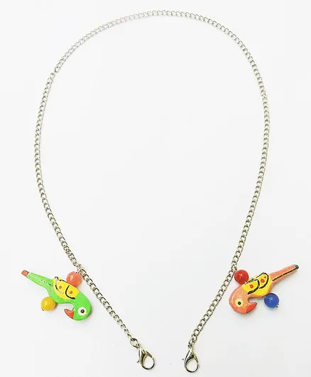 Lime By Manika Parrot & Beads Detailed Mask Chain Holder - Multi Color