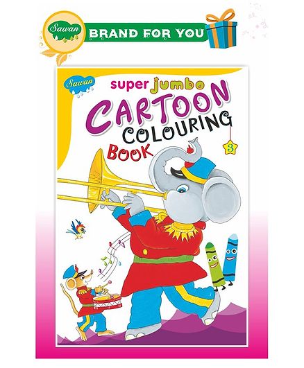 Sawan Super Jumbo Cartoon Colouring Book-3 - English