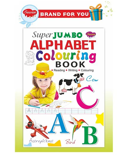 Sawan Super Jumbo Alphabet Colouring Book (Reading, Writing, Colouring) - English
