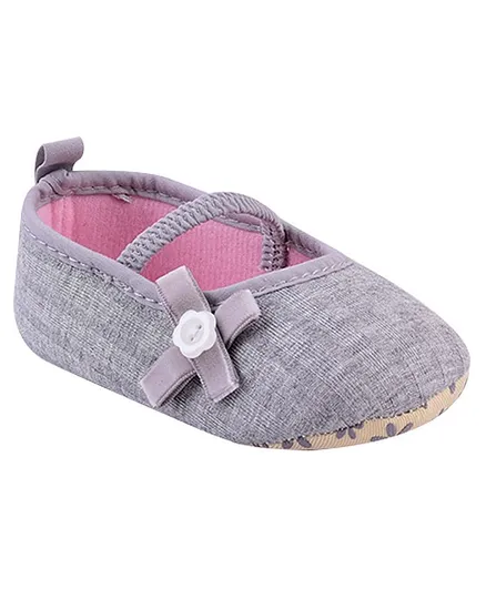 Little Hip Boutique Knitted Bow Design Baby Booties - Grey