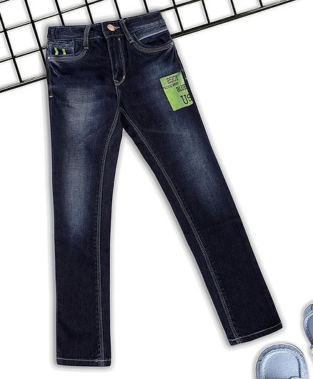 Sodacan Full Length Neon Print Jeans - Blue