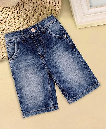 Sodacan Solid Denim Shorts - Blue