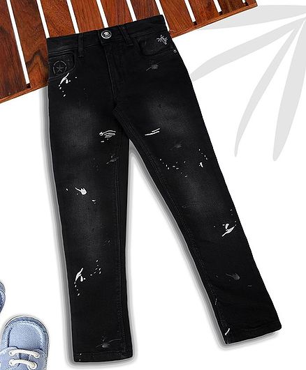 Sodacan Full Length Gel Print Jeans - Black