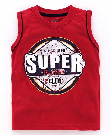 Smarty Sleeveless T-Shirt Super Print - Red