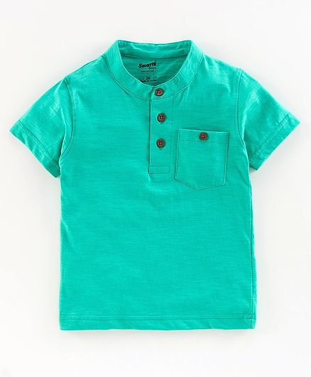 Smarty Half Sleeves Solid T-Shirt - Green