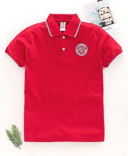 Smarty Half Sleeves Polo T-Shirt - Red