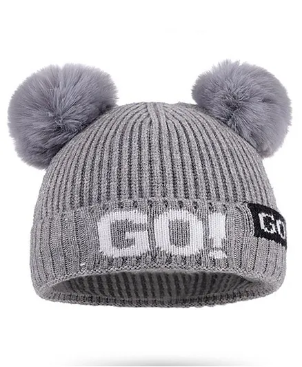 Syga Woolen Cap with Pom Pom Grey - Diameter 36-48cm