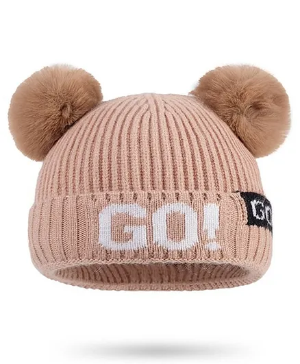 Syga Woolen Cap with Pom Pom Brown - Diameter 36-48cm