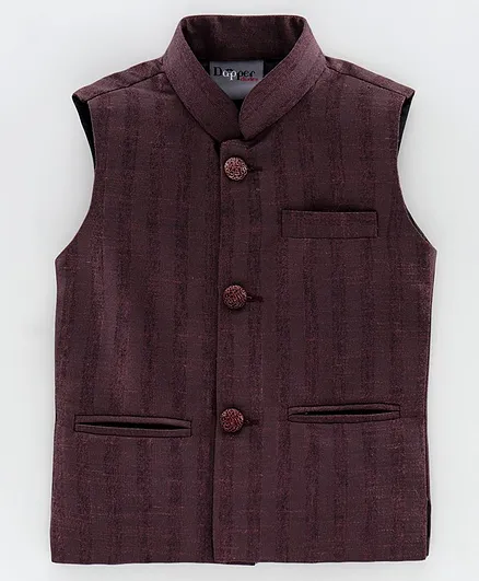 Dapper Dudes Sleeveless Solid Jacket - Wine