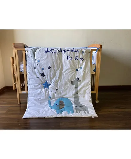 The Mom Store Cotton Baby Comforter Animal Patch - Blue