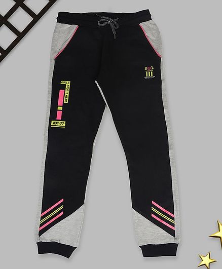 Tambourine Full Length Graphic Print Joggers - Black