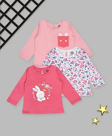 Tambourine Full Sleeves Bunny Print Pack Of 3 Tee - Assorted