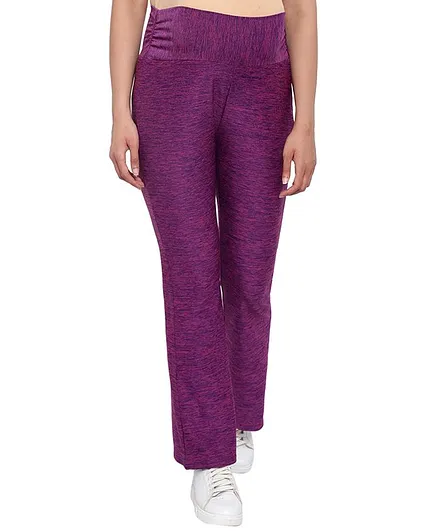 Mometernity Full Length Self Print Stretch Flared Maternity Bottom - Purple