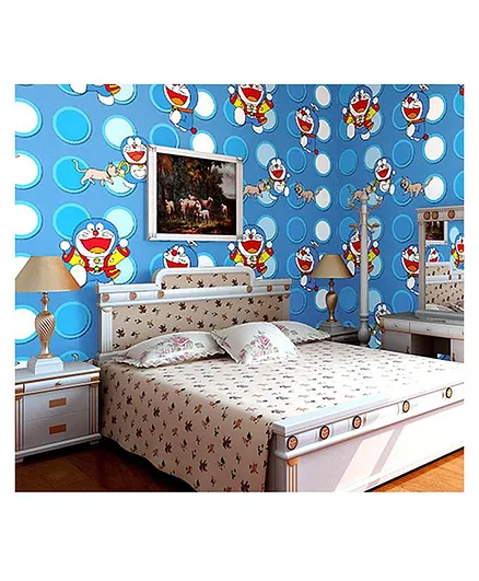 Oren Empower Favourite Doraemon Cartoon Character Wallpaper - Blue