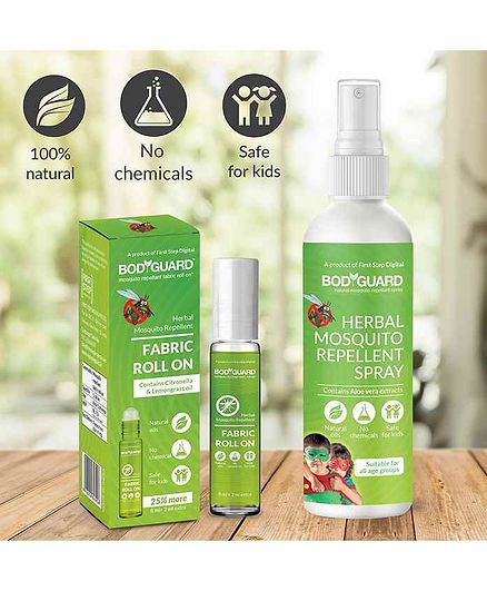BodyGuard Moquito Repellent Spray 100 ML with Fabric Roll On - 8 & 2 ML Extra