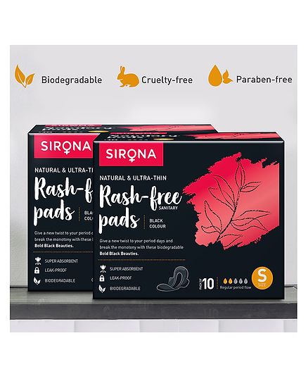 Sirona Small Biodegradable Super Soft Maternity & Sanitary Pads Pack of 2 - 10 Pads Each