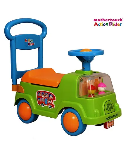Mothertouch Action Rider Manual Push Ride On - Green