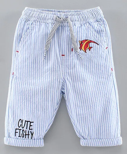 Babyoye Cotton Trousers Fish Print - Blue