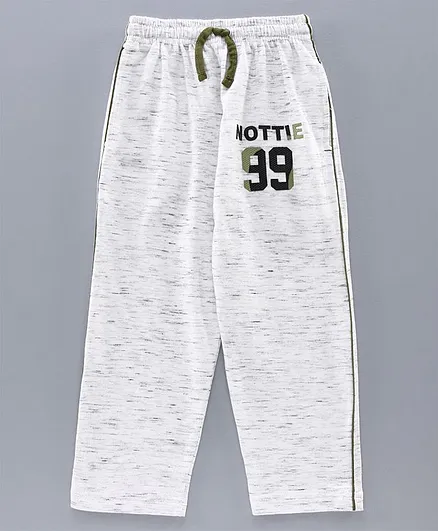 Nottie Planet 99 Patch Full Length Lounge Pants - Off White & Green