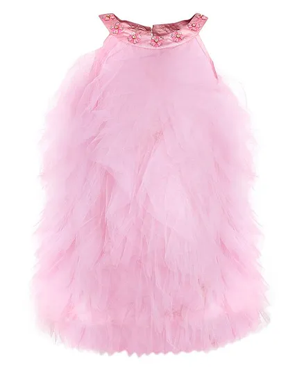 A Little Fable Sleeveless Ruffle Detailed Dress - Pink