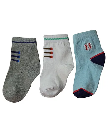 Footprints Organic Cotton Super Soft Socks Pack Of 3 - Multi Colour